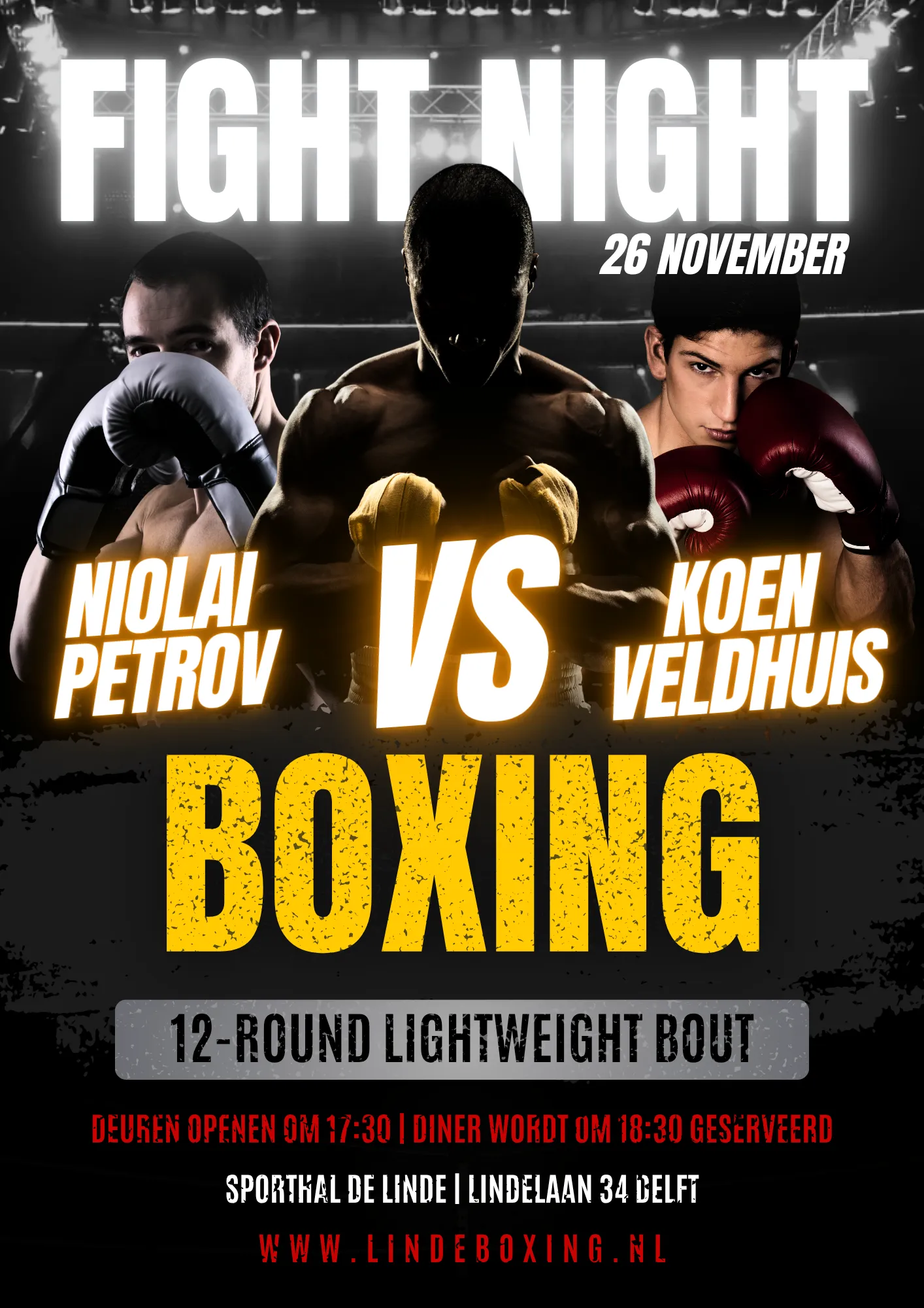 Flyer boks wedstrijd